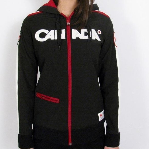 Women's 2010 Team Canada HBC Olympic Zip up Soft Shell Poly Hoodie Jacket - Picture 1 of 10